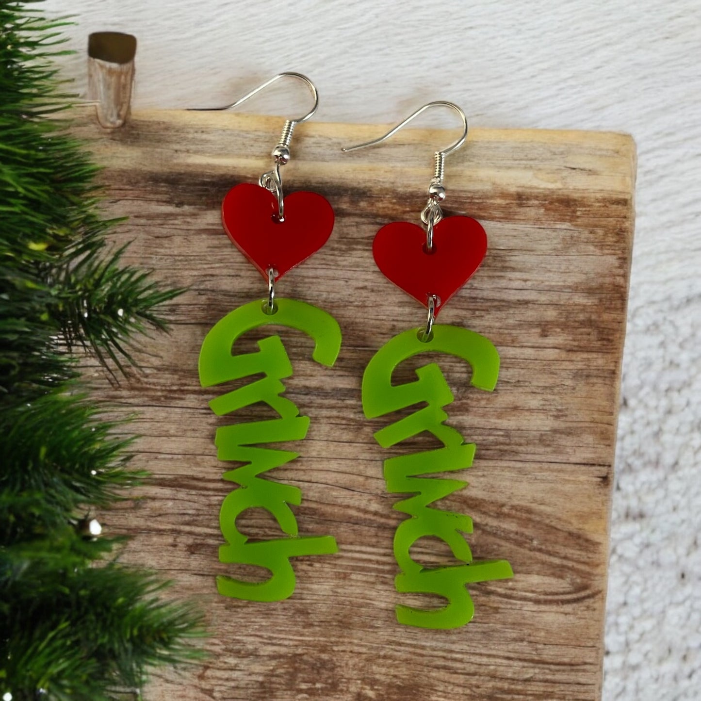 Grinch Dangle Acrylic Earring