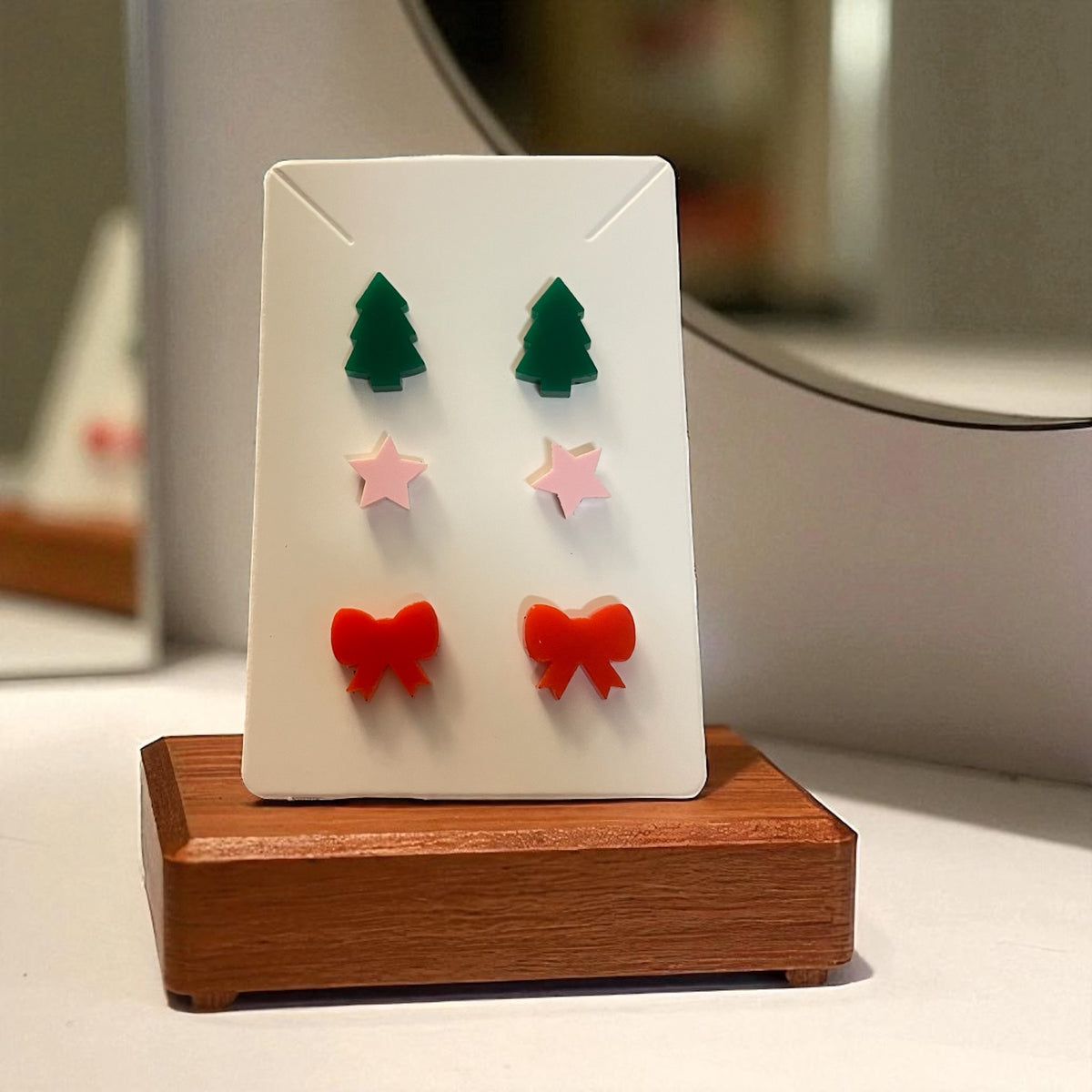 Acrylic Christmas Earring 3pc Set