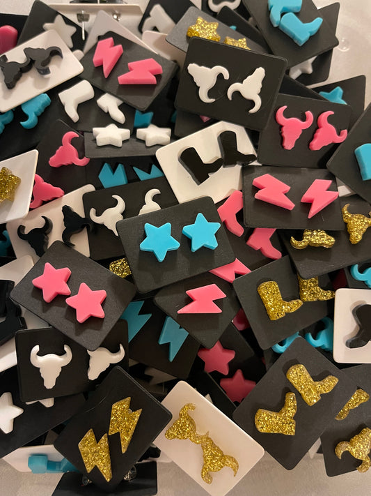 Retro Cowgirl Acrylic Stud Earring Mix