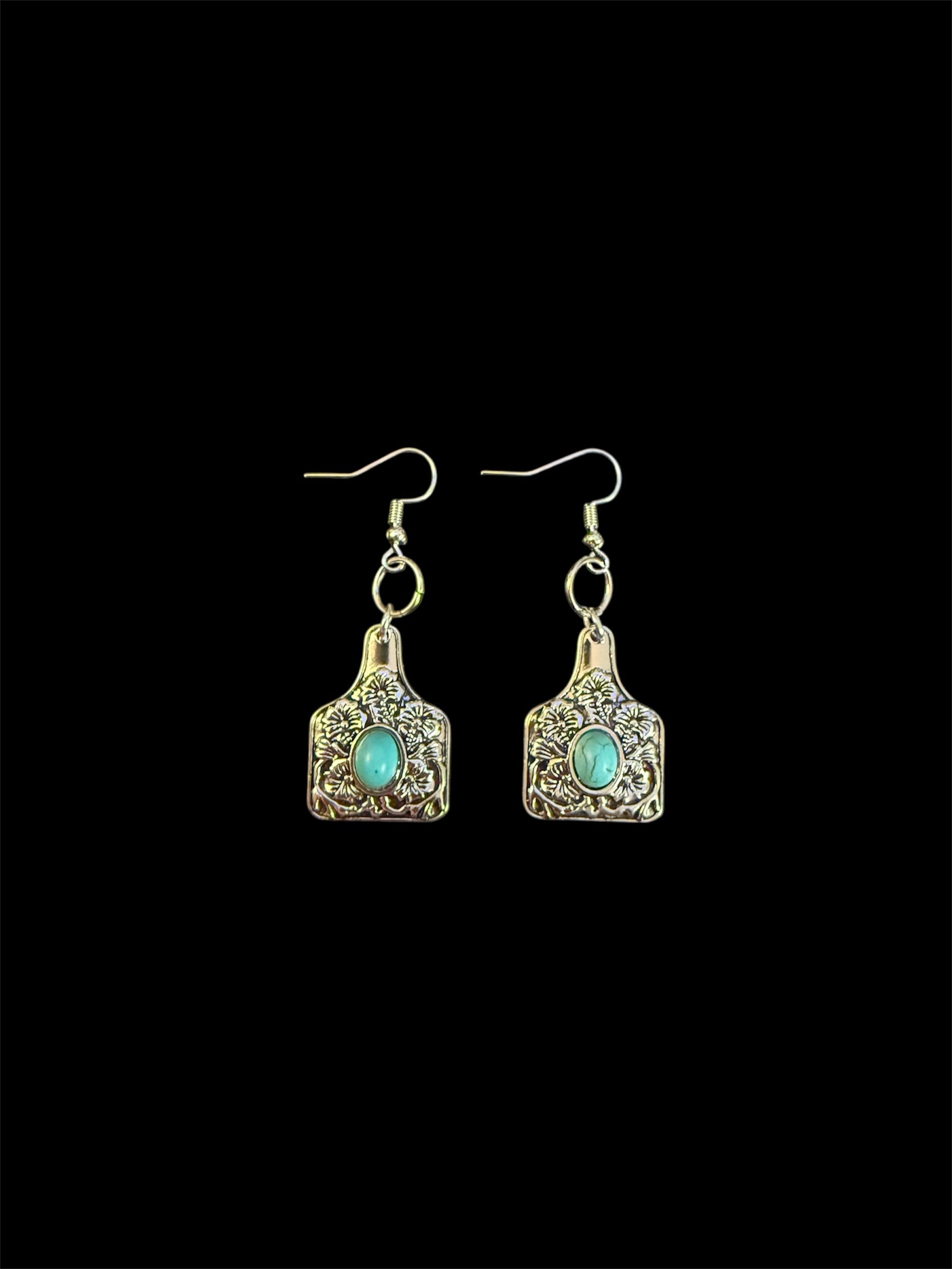 Turquoise Cowtag Dangle