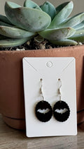 Black Bat Scalloped Dangle Earring