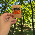 Basketball Earring with Black Bow Stud
