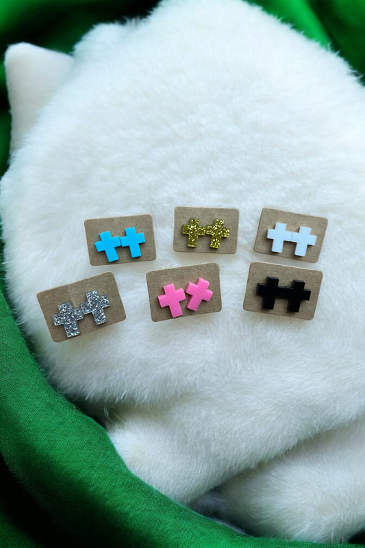 Assorted Cross Acrylic Stud Earring