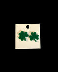 Green Shamrock Stud Earrings
