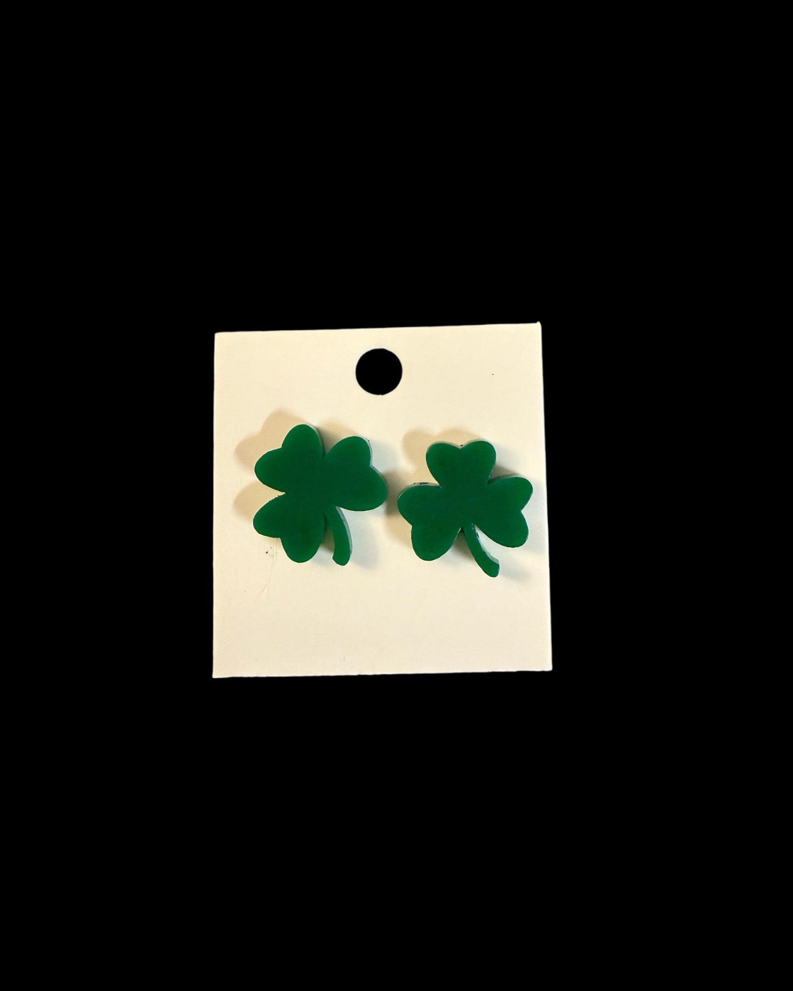 Green Shamrock Stud Earrings