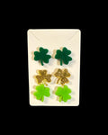 Shamrock Stud Earring 3 Pair Bundle Set